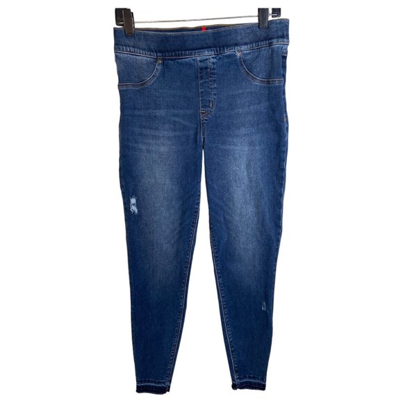 Spanx large jeggings Distressed Ankle Skinny Jeans, Medium Wash legging - Picture 2 of 6